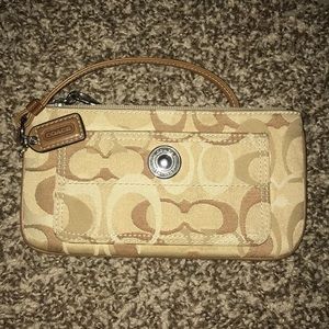 Light Brown Coach Wristlet